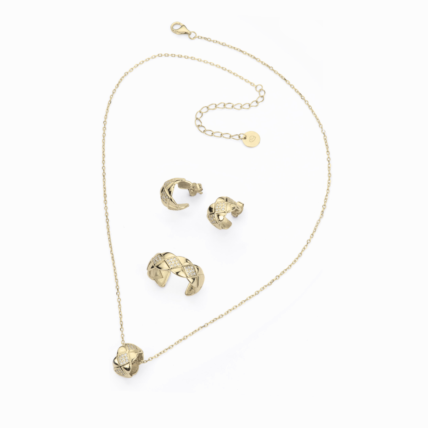 Orecchini rombi gold argento 925 BARBIERI