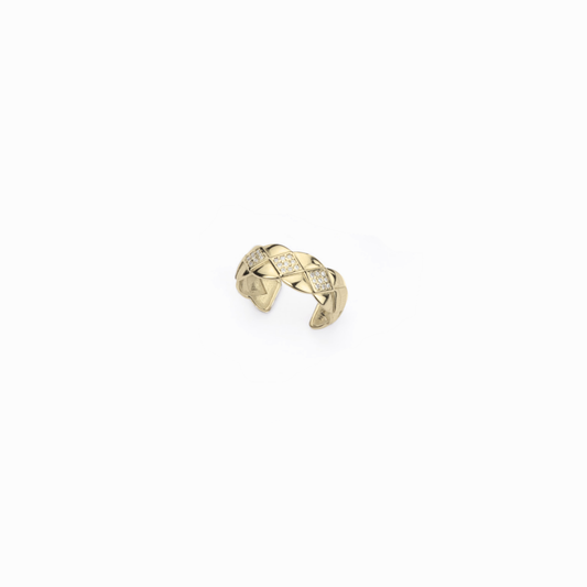 Bague BARBIERI en argent 925 et or, motif losange