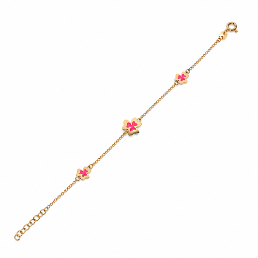 Bracciale trifogli oro 18 carati