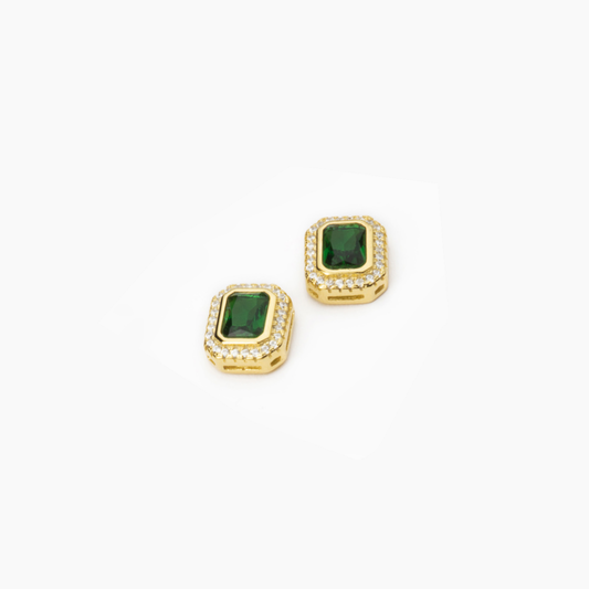 BARBIERI 925 silver emerald earrings