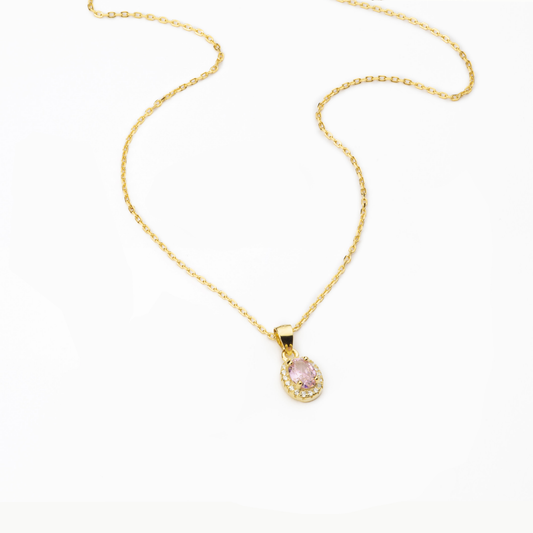 Collier ovale en argent 925 BARBIERI avec rose