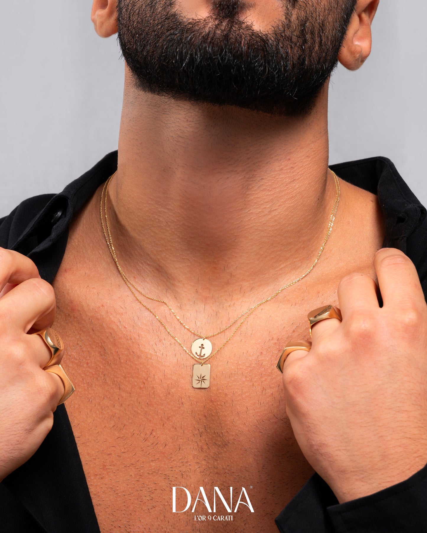 Collana rosa dei venti oro 9 carati DANA L'OR 9 CARATI
