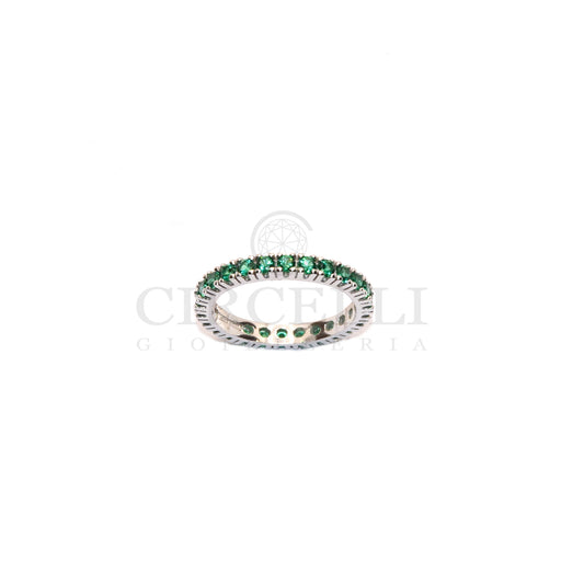 18K Gold Green Zircon Veretta Ring