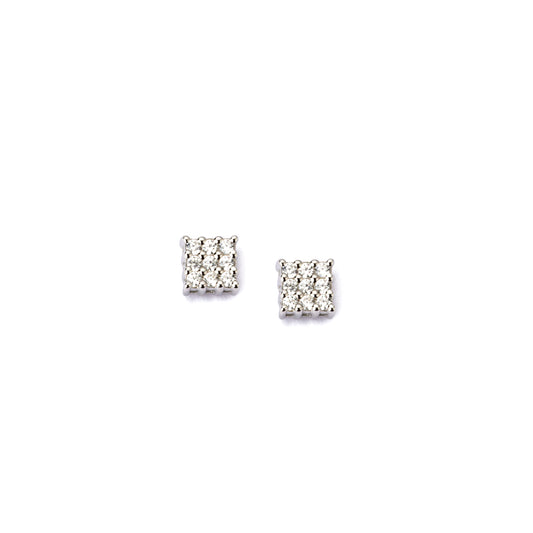 BARBIERI MAN clear square earrings