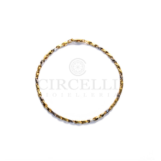 Bracciale bicolore oro 18 carati