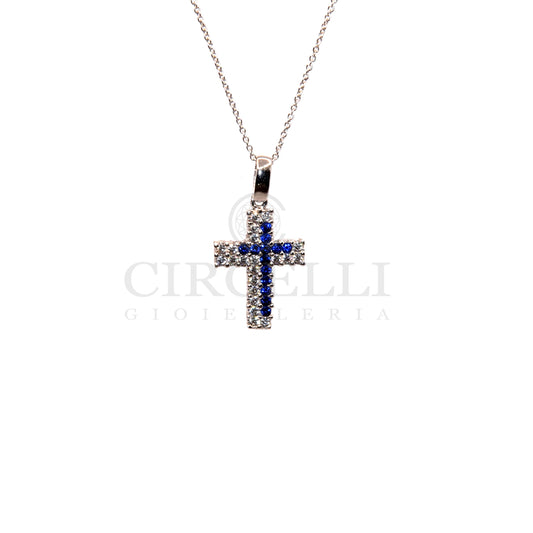Collana croce oro bianco 18 carati