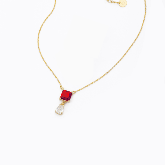 Collier BARBIERI en argent 925 et pierre rouge