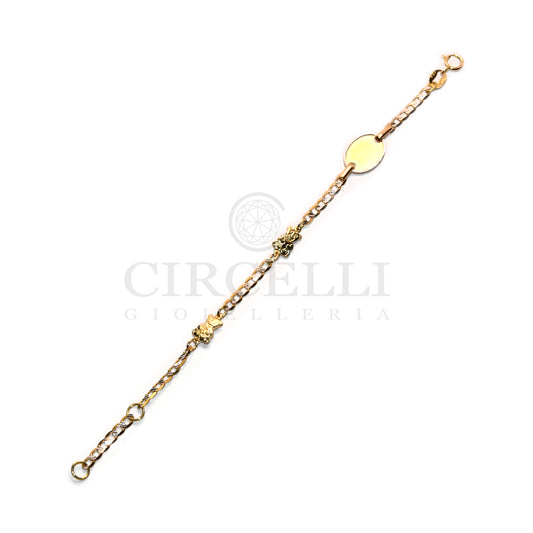 Bracciale bicolore orsacchiotto oro 18 carati