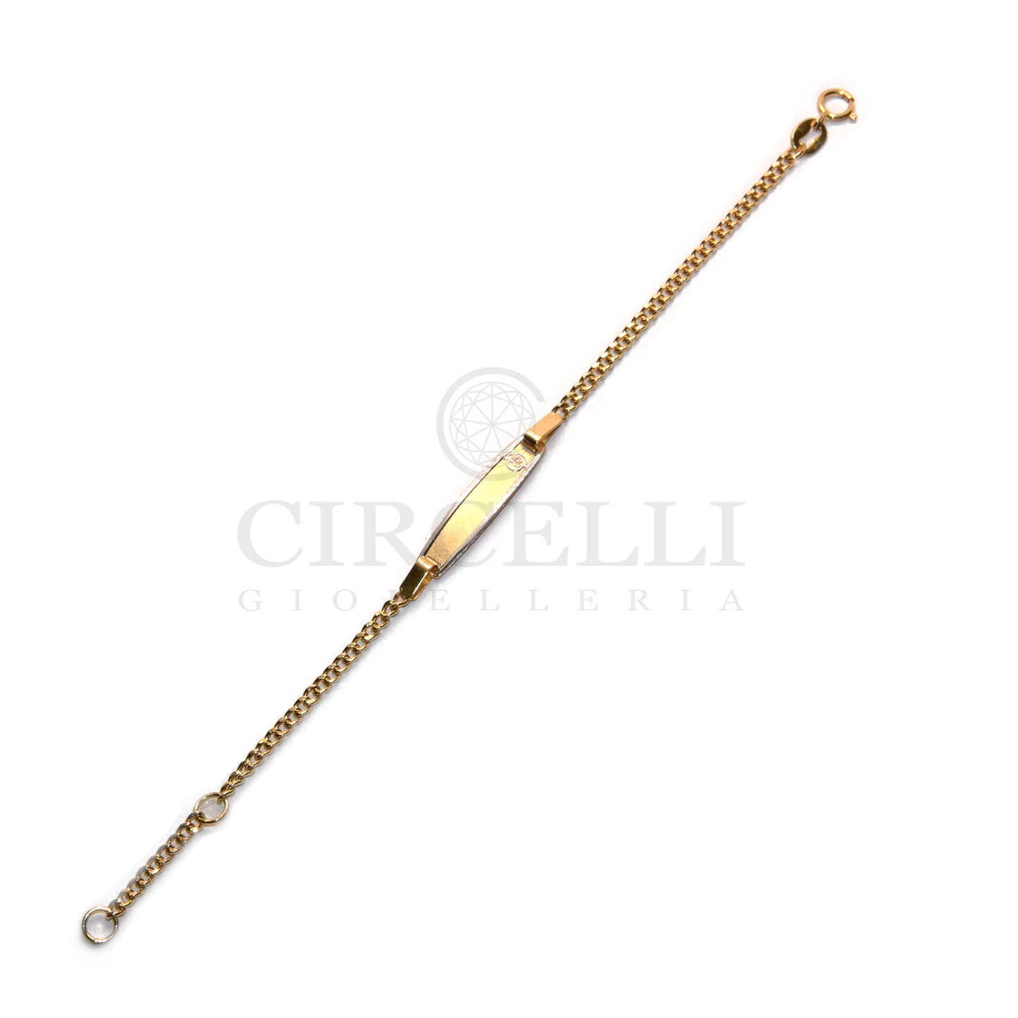 Bracciale targa bicolore oro 18k