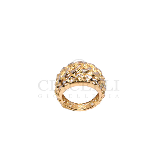 Anello donna bicolore oro 18k