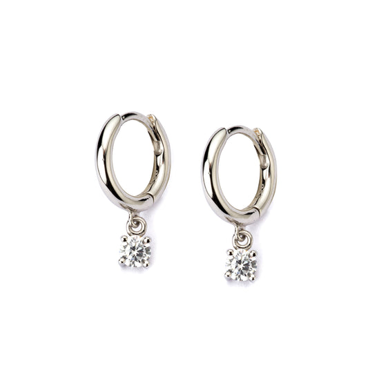 BARBIERI MAN Clear Solitaire Earrings