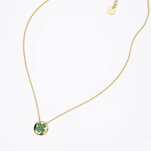 Collier BARBIERI en argent 925 avec trèfle à quatre feuilles