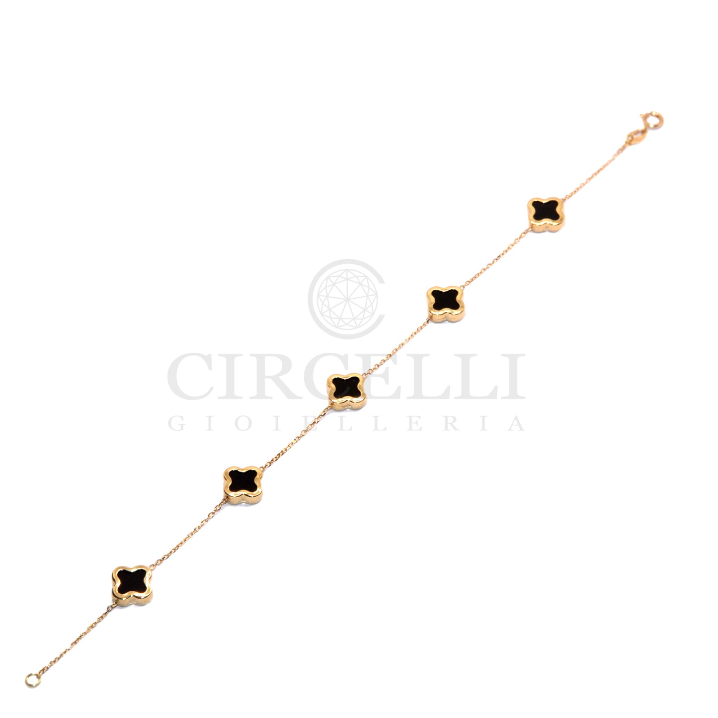 Bracciale con quadrifoglio oro 18k