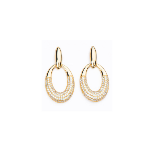 BARBIERI Oval Pavè Earrings