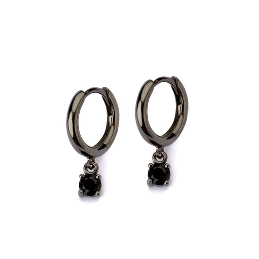 BARBIERI MAN black solitaire earrings