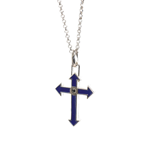 Collana croce frecce blu Arcadia