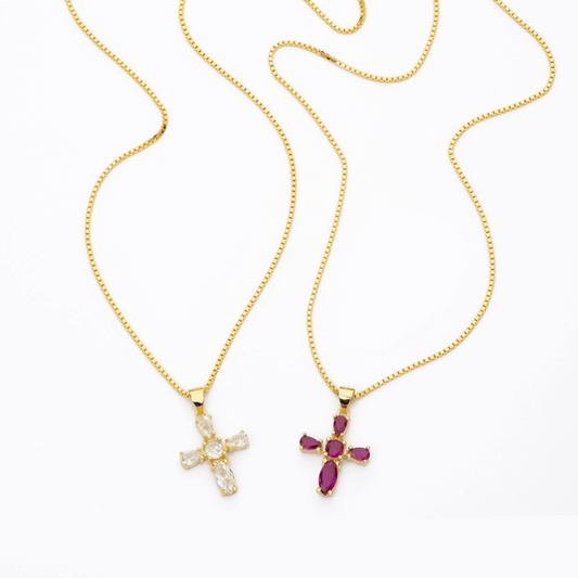 BARBIERI 925 silver gold cross necklace