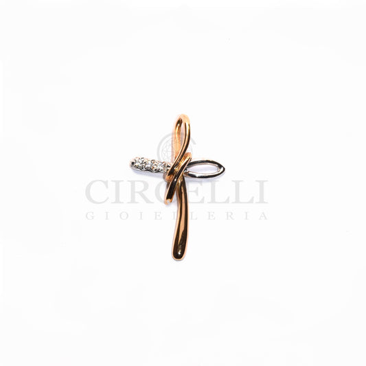 18K gold two-tone cross