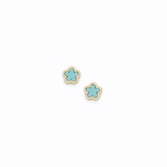 BARBIERI 925 silver flower gold earrings