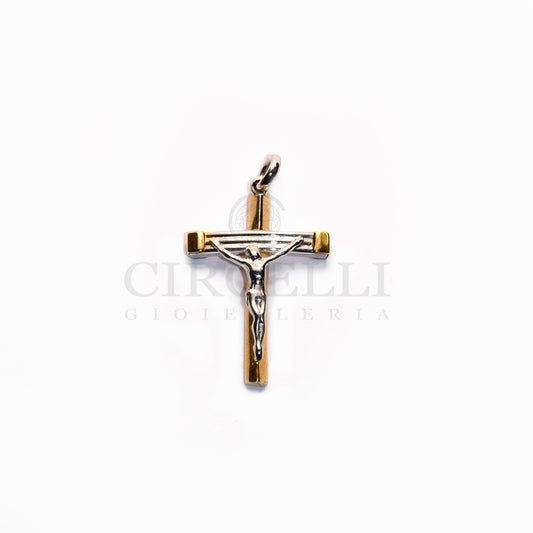 18K gold two-tone cross