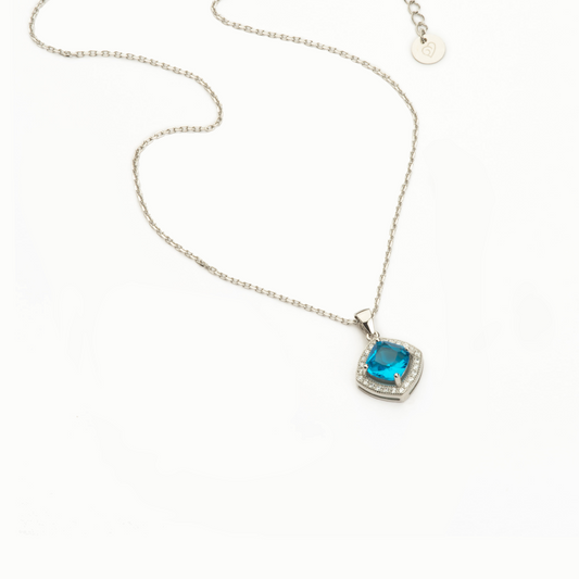 Collier BARBIERI en argent 925 et aigue-marine