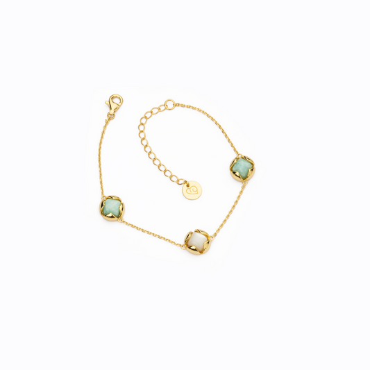 BARBIERI 925 silver gold bud bracelet