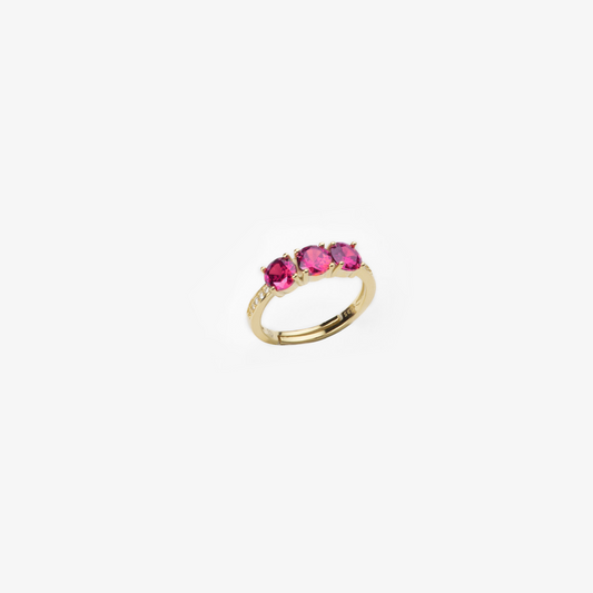 Bague BARBIERI en argent 925 et pierre fuchsia