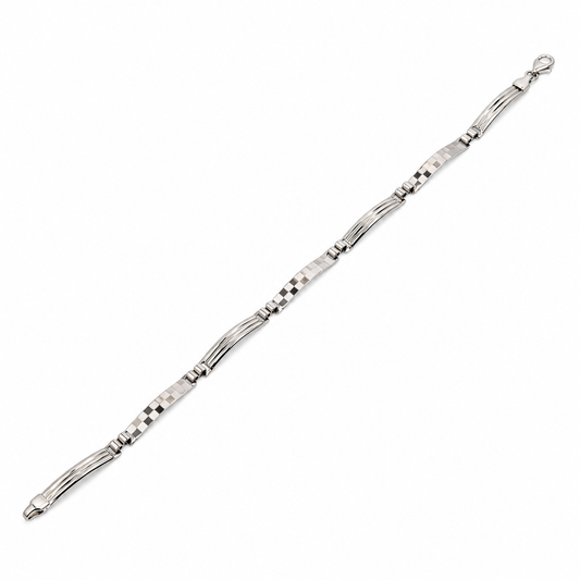 Bracciale piastre oro bianco 18 carati