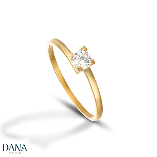 Bague solitaire pour femme avec serti en V - Amour infini DANA L'OR 9 CARATS