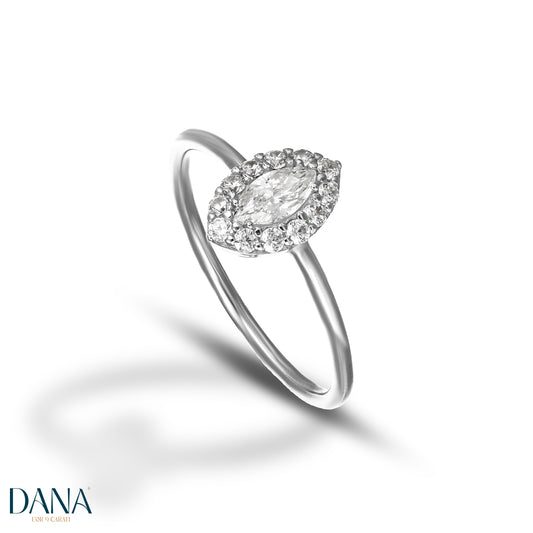 Anello da donna con Swarovski taglio marquise oro 9 carati DANA L'OR 9 CARATI