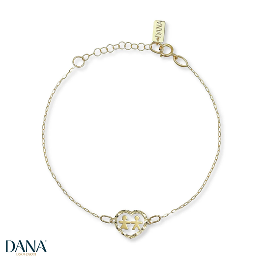 Bracciale da Donna con Bimbo e Bimba - Collezione My Joy - DANA L'OR 9 CARATI