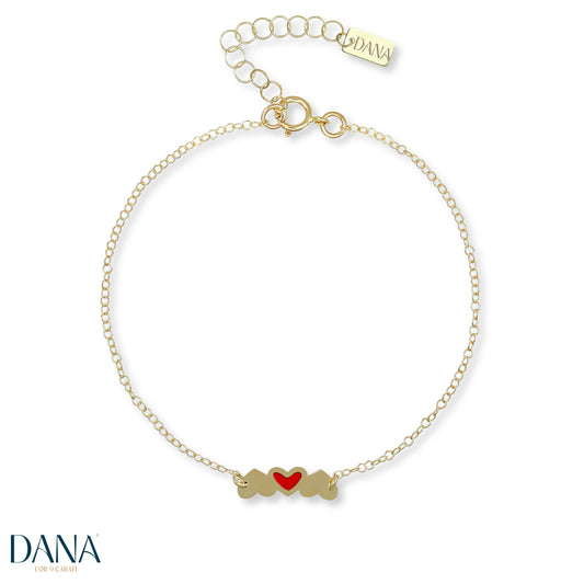 Bracciale cuori oro 9 carati DANA L'OR 9 CARATI
