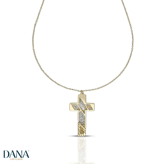 Collana da Uomo e da Donna con Croce Collezione Corpus Lux - DANA L'OR 9 CARATI