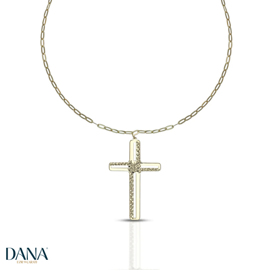 Collana da Uomo con Croce Collezione Corpus Lux - DANA L'OR 9 CARATI