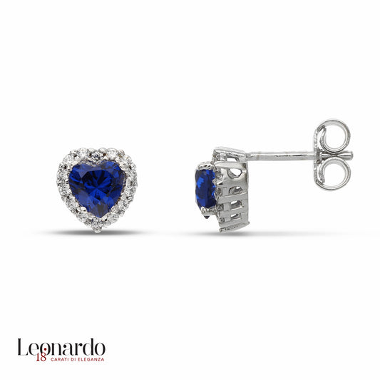 Orecchini cuore oro bianco 18 carati