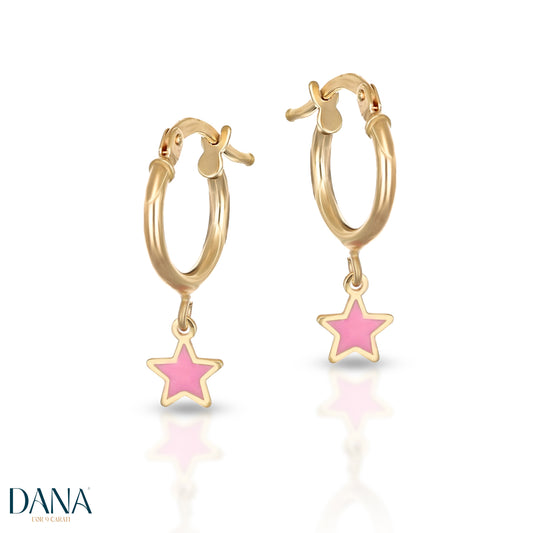 Boucles d'oreilles Harmonia Collection pour femmes - Modèle clou d'oreilles pendantes en or Dana 9 carats