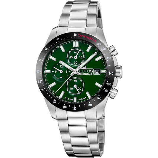 LOTUS MEN'S GREEN CHRONOGRAPH WATCH