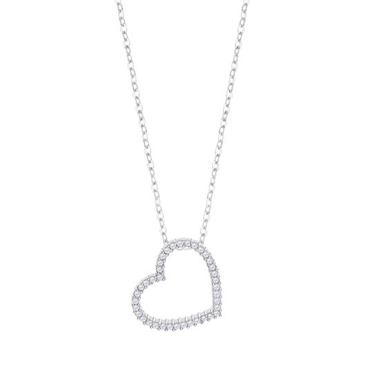 LOTUS SILVER HEART NECKLACE LP3670-1/1 SILVER, WOMEN