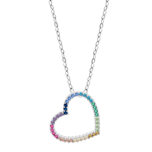 LOTUS SILVER HEART NECKLACE LP3670-1/2 SILVER, WOMEN