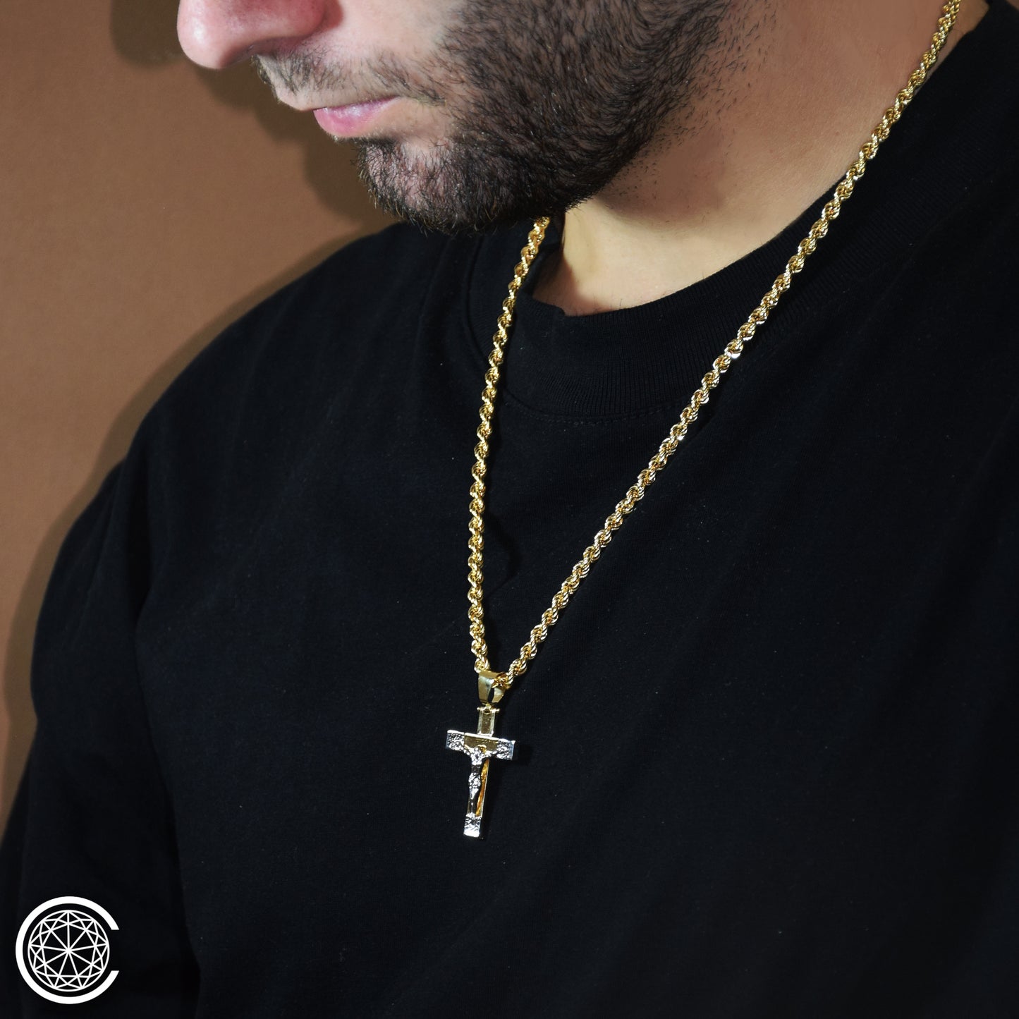 Croce Bicolore oro 18k