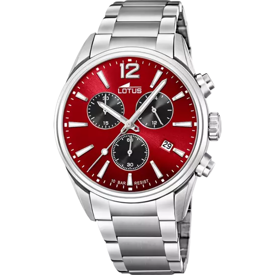OROLOGIO LOTUS CHRONO 18690/5 ROSSO CINGHIA ACCIAIO INOSSIDABILE 316L, UOMO
