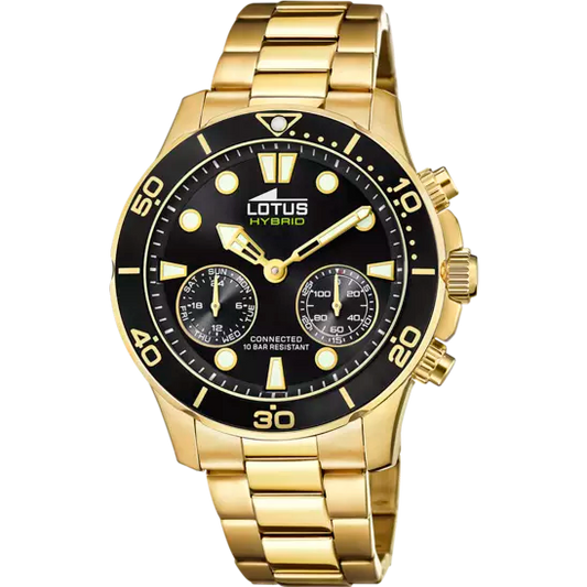 LOTUS 18802/2 BLACK WATCH 316L STAINLESS STEEL STRAP, MEN