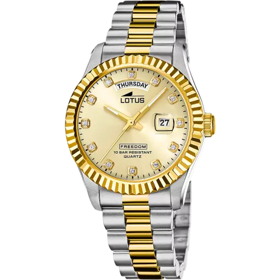 OROLOGIO LOTUS BICOLORE FREEDOM INDICI CON PIETRE UOMO