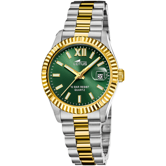 MONTRE FEMME LOTUS FREEDOM BICOLORE VERTE