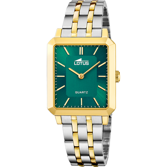 MONTRE RECTANGULAIRE BICOLORE LOTUS POUR FEMME