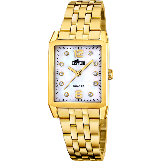 MONTRE RECTANGULAIRE LOTUS GOLD POUR FEMME
