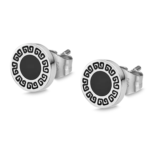 Boucles d'oreilles style lotus LS2164-4/1 en acier inoxydable 316L, pour hommes
