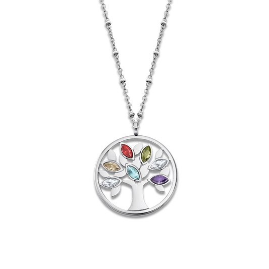 Collier Arbre de Vie style lotus LS2192-1/1 en acier inoxydable 316L, pour femme