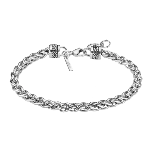 Bracelet à maillons Lotus Style pour homme, en acier inoxydable 316L noir.