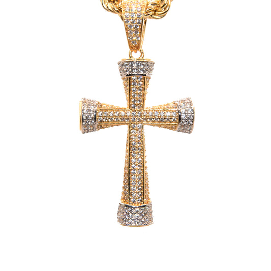 Collana Corda con croce pavè argento 925